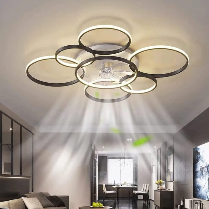 41 in. Flush Mount LED Ceiling Fan with Lights and Remote Control for Living Room-1-ErisView
