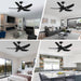 42 in. Black Ceiling Fan NO Light. Reversible Quiet Ceiling Fans with Remote Control, 5 Blade Modern Ceiling Fan, Covered Ceiling Fan -2-ErisView