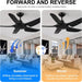 42 in. Black Ceiling Fan NO Light. Reversible Quiet Ceiling Fans with Remote Control, 5 Blade Modern Ceiling Fan, Covered Ceiling Fan -3-ErisView