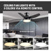 42 in. Black Ceiling Fan with Light and Remote Control, Low Ceiling Fan, Flush Mount Living Room Ceiling Fan with Light, Bedroom Dining Room Ceiling Fan-2-ErisView