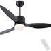 42 in. Black Indoor Ceiling Fan with Light and Remote, Reversible Noiseless 3 Blade Ceiling Fan for Bedroom Living Room Dining Room, Outdoor Fan for Patio-1-ErisView