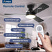 42 in. Black Indoor Outdoor Ceiling Fan with Light and Remote Control, Flush Mount Outdoor Ceiling Fan, Noiseless Ceiling Fan for Bedroom Living Room-2-ErisView