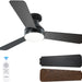 42 in. Black Indoor Outdoor Ceiling Fan with Light and Remote Control, Flush Mount Outdoor Ceiling Fan, Noiseless Ceiling Fan for Bedroom Living Room-1-ErisView
