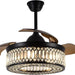42 in. Black Lantern Crystal Ceiling Fan with Remote Control, Retractable Reversible Industrial Ceiling Fans for Living Room Bedroom Kitchen Dining Room-1-ErisView