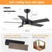 42 in. Black Low Profile Ceiling Fan with Light and Remote Control, Designer Fans for Indoor Outdoor Use-6-ErisView