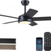 42 in. Black Low Profile Ceiling Fan with Light and Remote Control, Designer Fans for Indoor Outdoor Use-1-ErisView