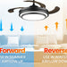 42 in. Black Modern Ceiling Fan with Lights and Remote, Retractable Fandelier Ceiling Fan, Smart LED Ceiling Fan with APP Control, Kitchen Ceiling Fans-4-ErisView