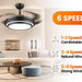 42 in. Black Modern Ceiling Fan with Lights and Remote, Retractable Fandelier Ceiling Fan, Smart LED Ceiling Fan with APP Control, Kitchen Ceiling Fans-6-ErisView