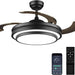 42 in. Black Modern Ceiling Fan with Lights and Remote, Retractable Fandelier Ceiling Fan, Smart LED Ceiling Fan with APP Control, Kitchen Ceiling Fans-1-ErisView