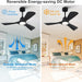 42 in. Black Remote Control Ceiling Fan and Light, Modern Reversible Quiet Ceiling Fan for Bedroom Living Room, Farmhouse Outdoor Fan for Gazebo-4-ErisView