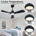42 in. Black Remote Control Ceiling Fan and Light, Modern Reversible Quiet Ceiling Fan for Bedroom Living Room, Farmhouse Outdoor Fan for Gazebo-5-ErisView