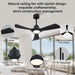 42 in. Black Remote Control Ceiling Fan and Light, Modern Reversible Quiet Ceiling Fan for Bedroom Living Room, Farmhouse Outdoor Fan for Gazebo-6-ErisView
