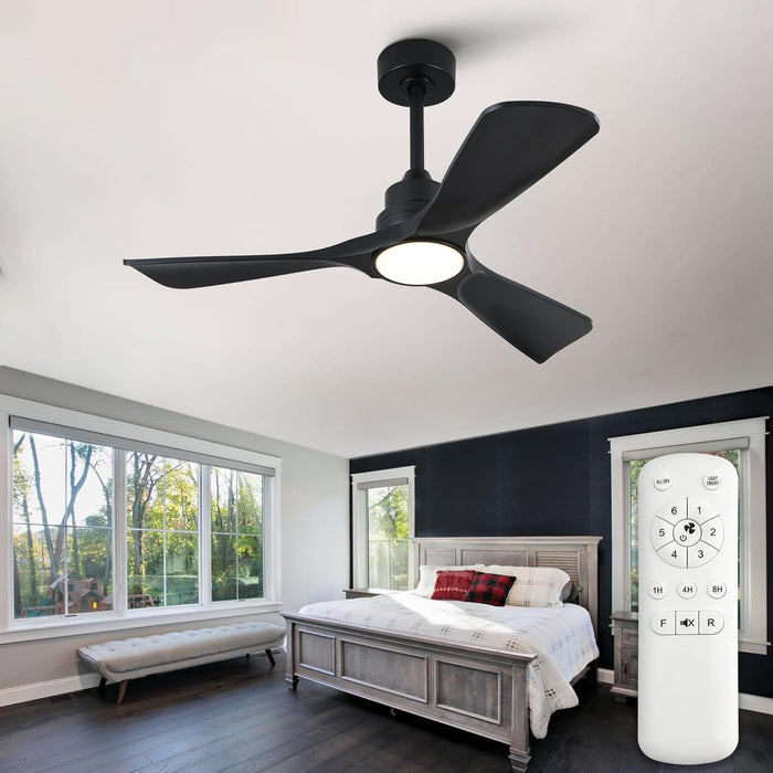 42 in. Black Remote Control Ceiling Fan and Light, Modern Reversible Quiet Ceiling Fan for Bedroom Living Room, Farmhouse Outdoor Fan for Gazebo-7-ErisView