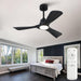 42 in. Black Remote Control Ceiling Fan and Light, Modern Reversible Quiet Ceiling Fan for Bedroom Living Room, Farmhouse Outdoor Fan for Gazebo-7-ErisView