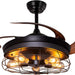 42 in. Black Retractable Blade Ceiling Fan with Lights and Remote, Rustic Industrial Farmhouse Ceiling Fan for Patio, Kitchen, Bedroom, Living Room-1-ErisView