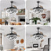 42 in. Black Retractable Ceiling Fan, Chandelier Ceiling Fan with Lights, Silent Reversible DC Ceiling Fan, Bedroom Ceiling Fan with Lights-7-ErisView