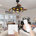 42 in. Black Retractable Ceiling Fan with Lights Remote, Caged Industrial Farmhouse Rustic Ceiling Fans with Lights for Living Room Bedroom Patio Kitchen-2-ErisView