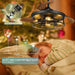 42 in. Black Retractable Ceiling Fan with Lights Remote, Caged Industrial Farmhouse Rustic Ceiling Fans with Lights for Living Room Bedroom Patio Kitchen-3-ErisView