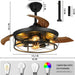 42 in. Black Retractable Ceiling Fan with Lights Remote, Caged Industrial Farmhouse Rustic Ceiling Fans with Lights for Living Room Bedroom Patio Kitchen-8-ErisView
