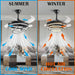 42 in. Black Retractable Ceiling Fan with Lights and Remote, Modern Rings LED Chandeliers, Invisible Ceiling Fans Fandelier -5-ErisView