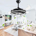 42 in. Black Retractable Ceiling Fan with Lights and Remote, Modern Rings LED Chandeliers, Invisible Ceiling Fans Fandelier -1-ErisView