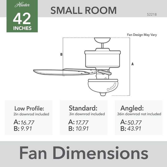 42 in. Bronze Ceiling Fan with LED Light Kit and Pull Chain, Ceiling Hugger Ceiling Fan with Light-3-ErisView