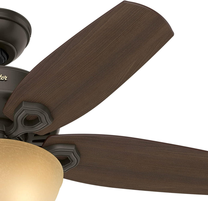 42 in. Bronze Ceiling Fan with LED Light Kit and Pull Chain, Ceiling Hugger Ceiling Fan with Light-7-ErisView