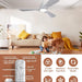 42 in. Brown Outdoor Ceiling Fan with Light and Remote, Reversible Modern Ceiling Fan for Patio Porch Gazebo, Indoor Ceiling Fan for Bedroom Kids room-10-ErisView