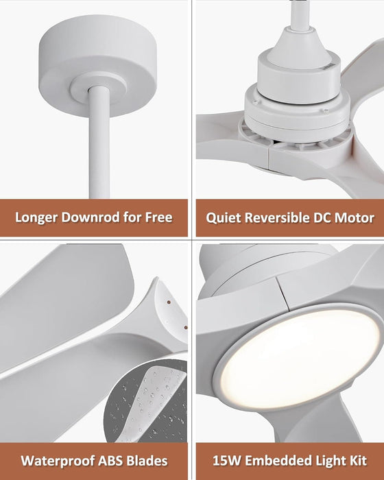 42 in. Brown Outdoor Ceiling Fan with Light and Remote, Reversible Modern Ceiling Fan for Patio Porch Gazebo, Indoor Ceiling Fan for Bedroom Kids room-11-ErisView