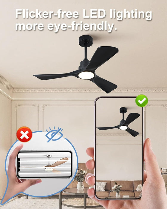 42 in. Brown Outdoor Ceiling Fan with Light and Remote, Reversible Modern Ceiling Fan for Patio Porch Gazebo, Indoor Ceiling Fan for Bedroom Kids room-20-ErisView