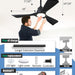 42 in. Brown Outdoor Ceiling Fan with Light and Remote, Reversible Modern Ceiling Fan for Patio Porch Gazebo, Indoor Ceiling Fan for Bedroom Kids room-22-ErisView
