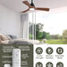 42 in. Brown Outdoor Ceiling Fan with Light and Remote, Reversible Modern Ceiling Fan for Patio Porch Gazebo, Indoor Ceiling Fan for Bedroom Kids room-4-ErisView