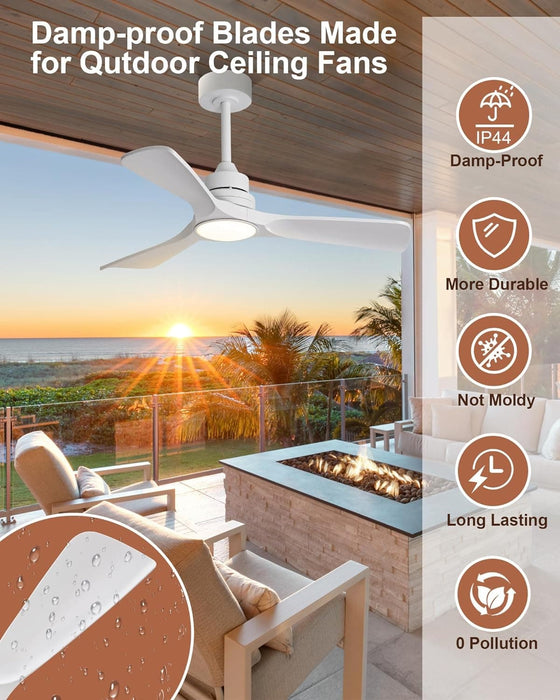 42 in. Brown Outdoor Ceiling Fan with Light and Remote, Reversible Modern Ceiling Fan for Patio Porch Gazebo, Indoor Ceiling Fan for Bedroom Kids room-9-ErisView