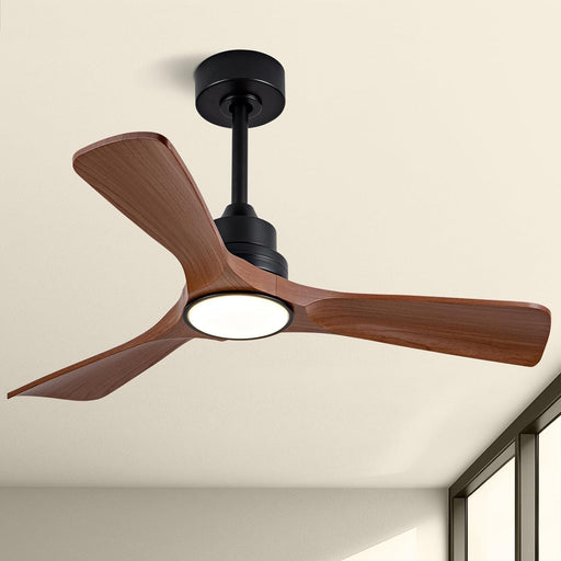 42 in. Brown Outdoor Ceiling Fan with Light and Remote, Reversible Modern Ceiling Fan for Patio Porch Gazebo, Indoor Ceiling Fan for Bedroom Kids room-1-ErisView