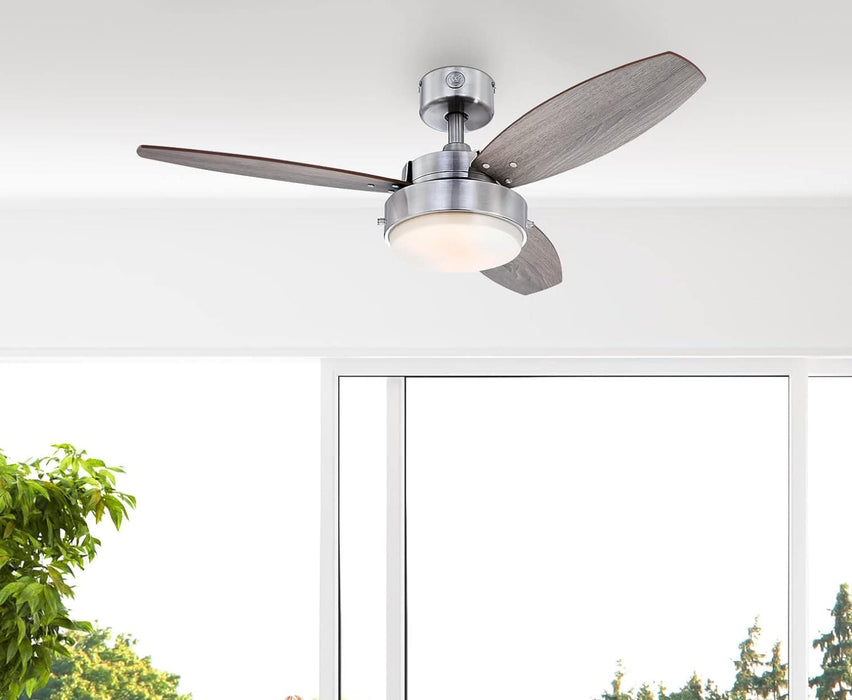 42 in. Brushed Nickel Ceiling Fan, Home Ceiling Fan, Best Flush Mount Ceiling Fans-12-ErisView