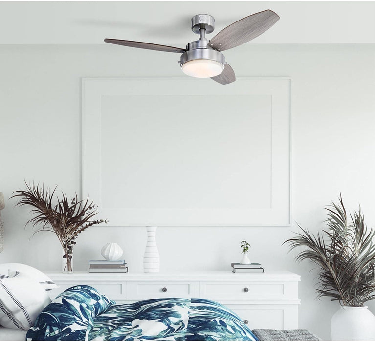 42 in. Brushed Nickel Ceiling Fan, Home Ceiling Fan, Best Flush Mount Ceiling Fans-20-ErisView