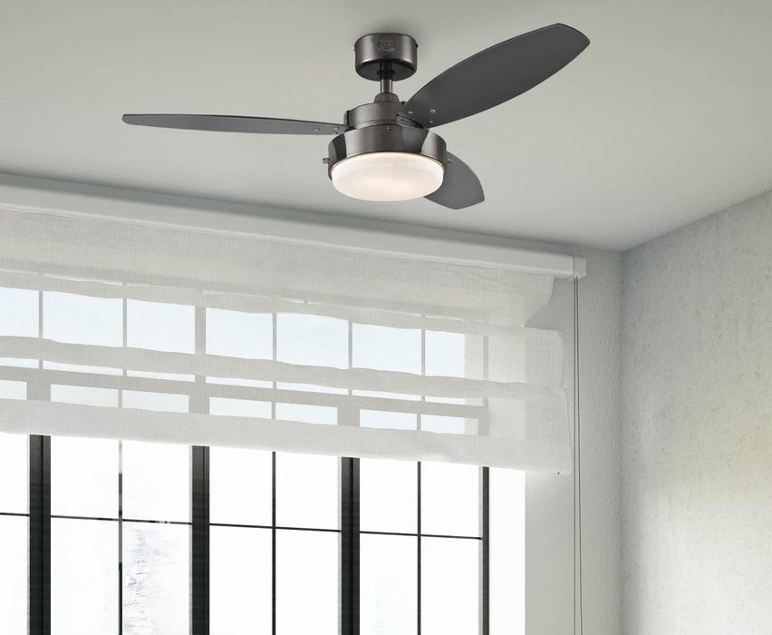 42 in. Brushed Nickel Ceiling Fan, Home Ceiling Fan, Best Flush Mount Ceiling Fans-26-ErisView