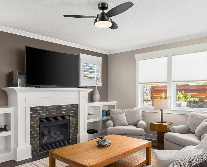 42 in. Brushed Nickel Ceiling Fan, Home Ceiling Fan, Best Flush Mount Ceiling Fans-28-ErisView