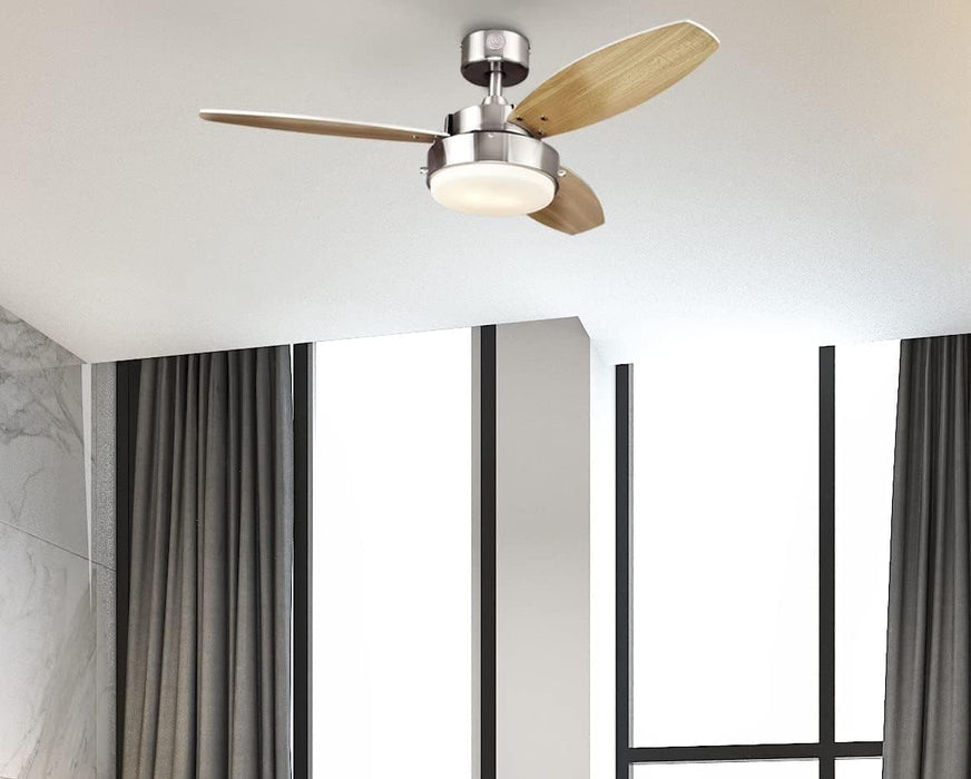 42 in. Brushed Nickel Ceiling Fan, Home Ceiling Fan, Best Flush Mount Ceiling Fans-3-ErisView