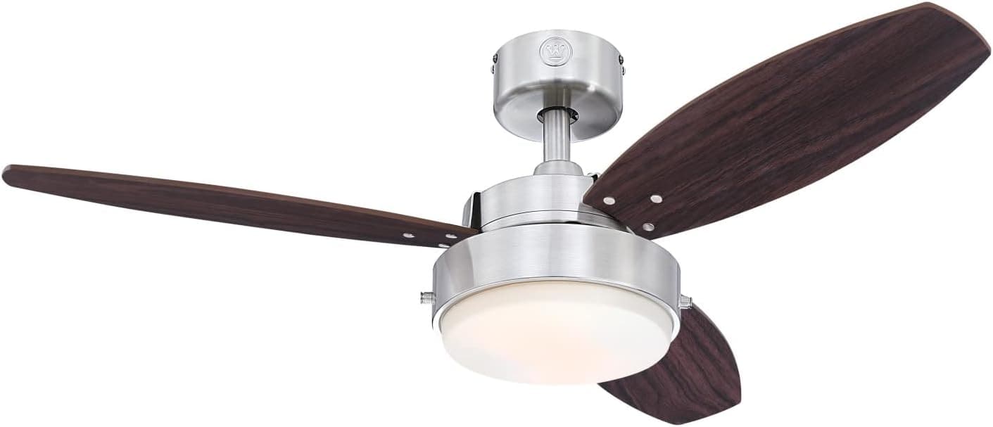 42 in. Brushed Nickel Ceiling Fan, Home Ceiling Fan, Best Flush Mount Ceiling Fans-8-ErisView