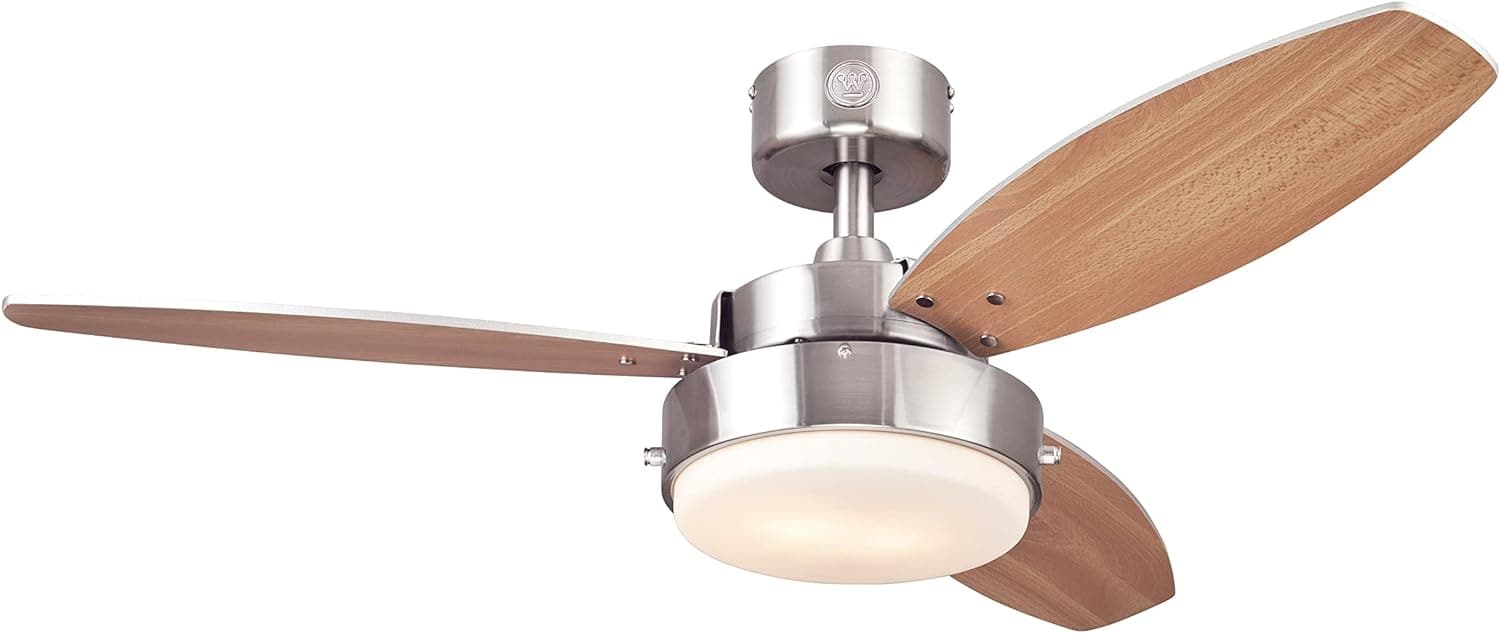 42 in. Brushed Nickel Ceiling Fan, Home Ceiling Fan, Best Flush Mount Ceiling Fans-1-ErisView