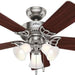 42 in. Brushed Nickel Ceiling Fan with LED Light Kit and Pull Chain, Ceiling Hugger Ceiling Fan with Light-1-ErisView
