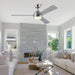 42 in. Brushed Nickel Ceiling Fan with Lights and Remote, Dimmable Reversible Quiet Ceiling Fans, Modern Bedroom Ceiling Fans, Living Room Fan-12-ErisView