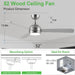 42 in. Brushed Nickel Ceiling Fan with Lights and Remote, Dimmable Reversible Quiet Ceiling Fans, Modern Bedroom Ceiling Fans, Living Room Fan-16-ErisView