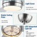 42 in. Brushed Nickel Ceiling Fan with Lights and Remote, Dimmable Reversible Quiet Ceiling Fans, Modern Bedroom Ceiling Fans, Living Room Fan-8-ErisView