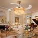 42 in. Ceiling Fan LED Light and Remote, Rose Gold Crystal Chandelier Fan, Pretty Ceiling Fans, Ceiling Fan for Bedroom Living Room Dining Room-2-ErisView