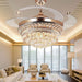 42 in. Ceiling Fan LED Light and Remote, Rose Gold Crystal Chandelier Fan, Pretty Ceiling Fans, Ceiling Fan for Bedroom Living Room Dining Room-1-ErisView