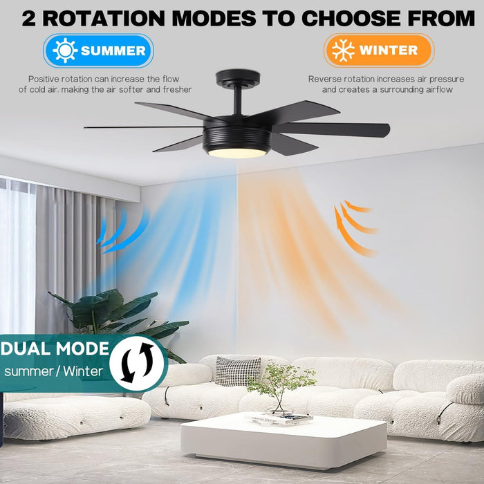 42 in. Ceiling Fan with Light and Remote APP Control, Reversible Outdoor Wood Ceiling Fan, Best Outdoor Ceiling Fan with Light, Black Outdoor Ceiling Fan-5-ErisView