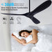 42 in. Ceiling Fan with Light and Remote, Farmhouse Reversible Quiet Ceiling Fans for Living Room Bedroom, Black Outdoor Ceiling Fan-10-ErisView