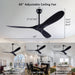 42 in. Ceiling Fan with Light and Remote, Farmhouse Reversible Quiet Ceiling Fans for Living Room Bedroom, Black Outdoor Ceiling Fan-13-ErisView
